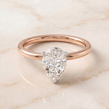 The Dolly Double Hidden Halo Solitaire Princess Cut Engagement Ring Setting in 14K Rose Gold