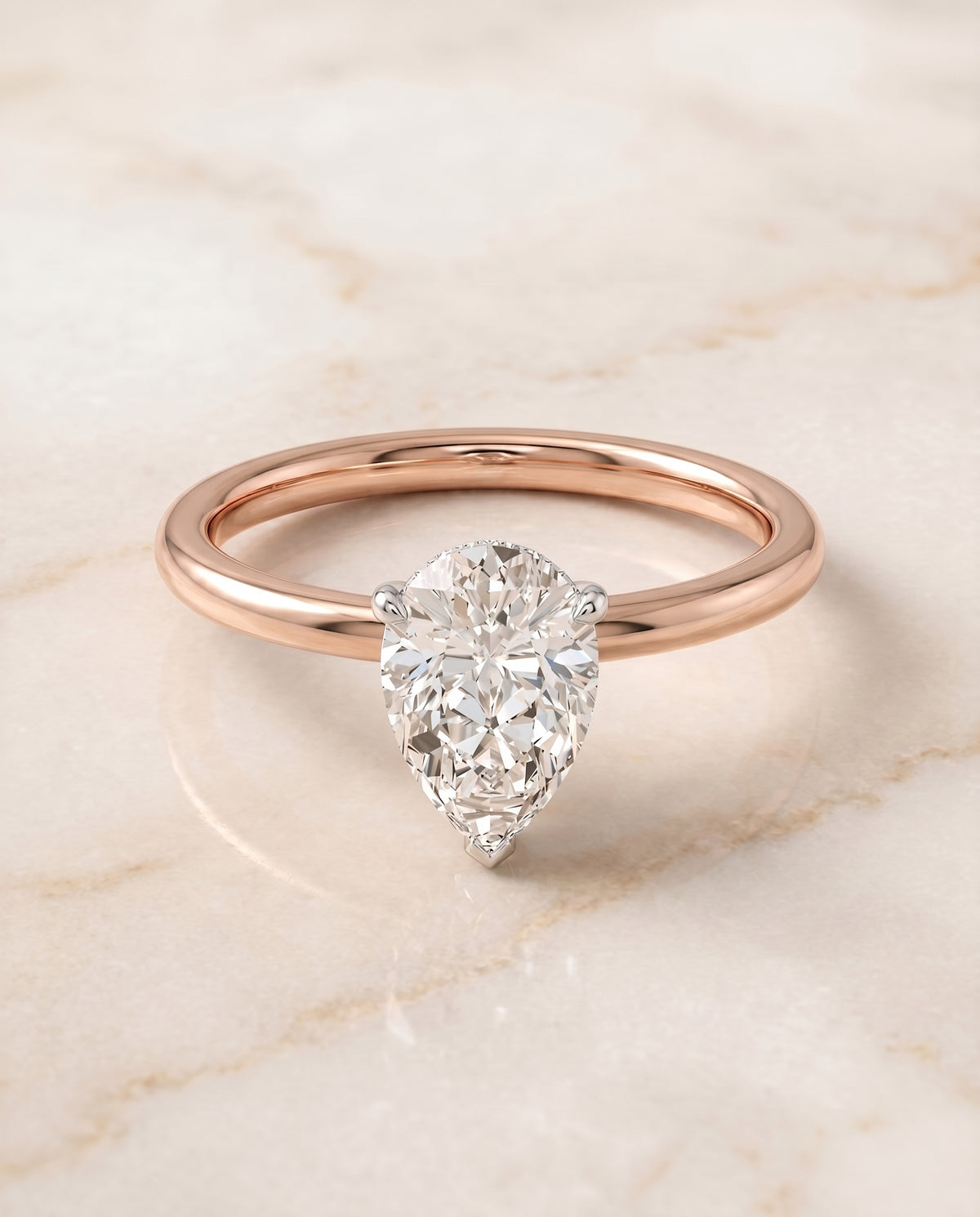 The Dolly princess engagement ring setting in 14K Rose Gold | RockHer