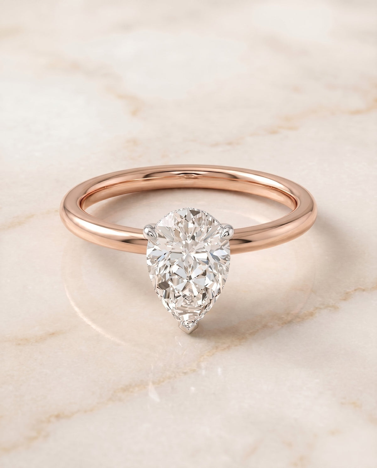 The Dolly princess engagement ring setting in 14K Rose Gold | RockHer