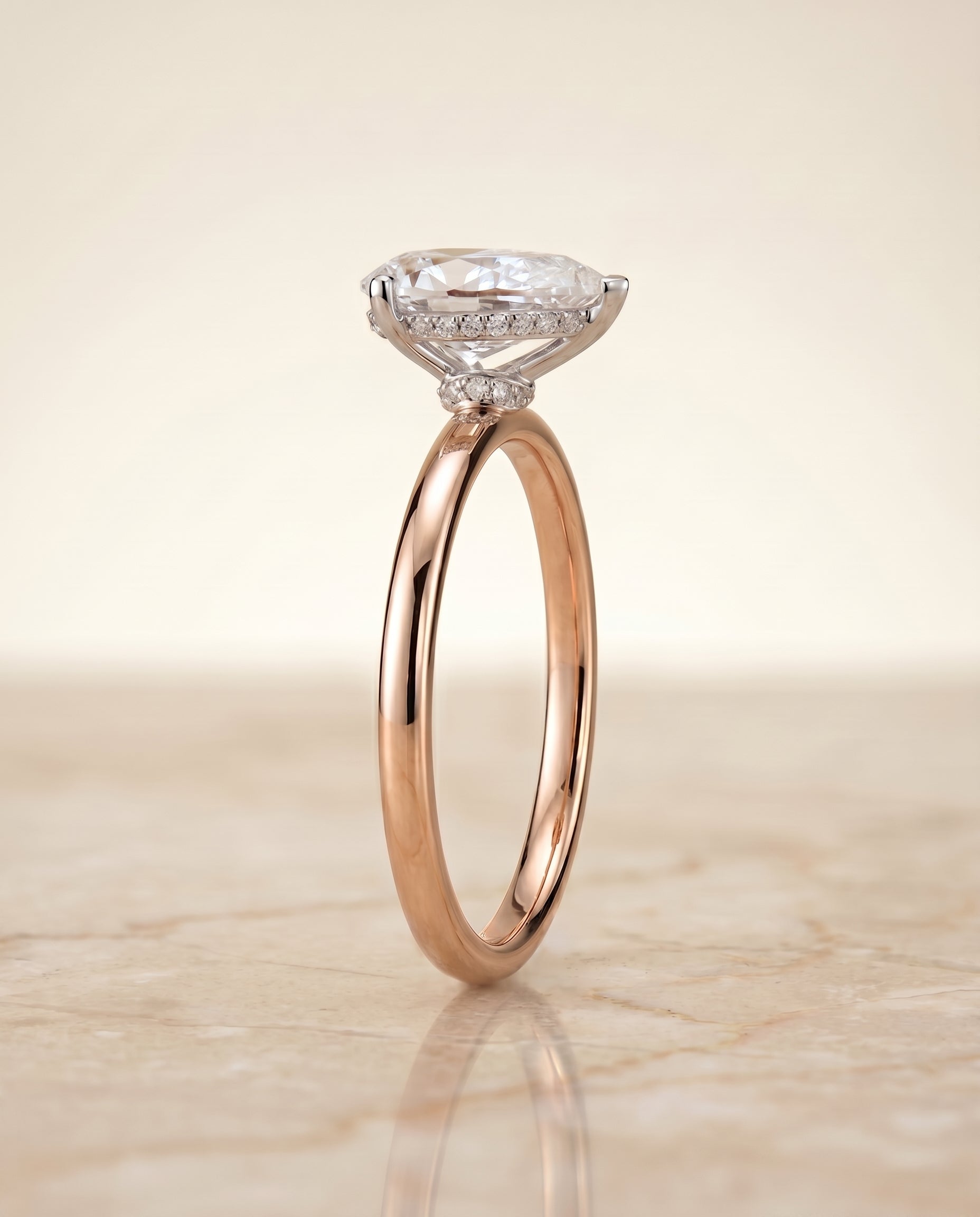 The Dolly setting for princess diamonds, made to order in 14K Rose Gold | RockHer