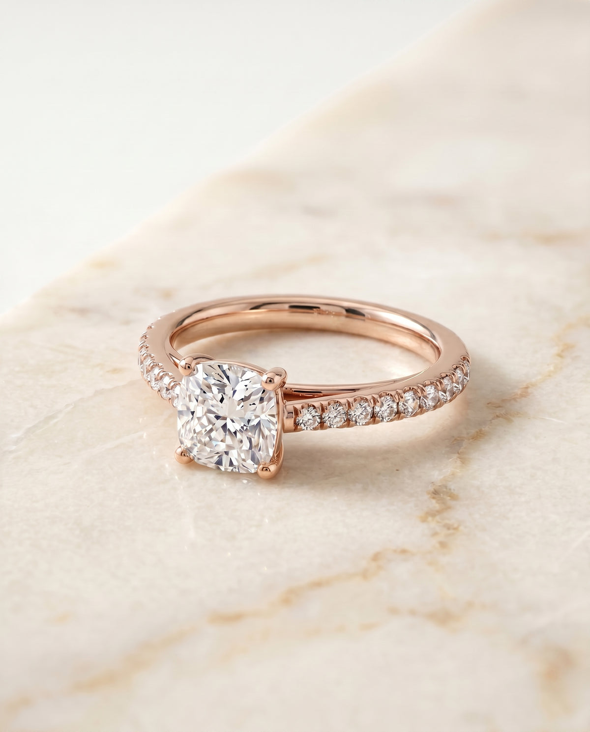 The Donna cushion engagement ring setting in 14K Rose Gold | RockHer