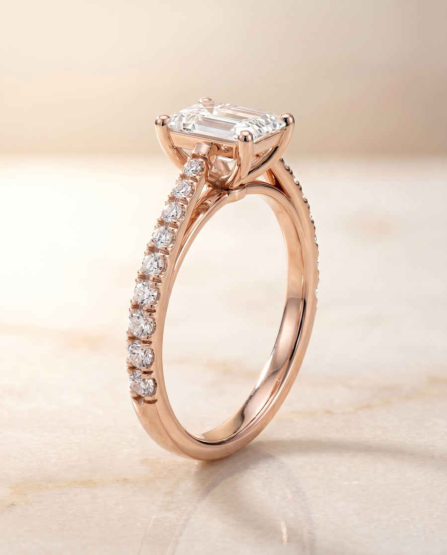 The Donna Engagement Ring, made to order in our Los Angeles atelier