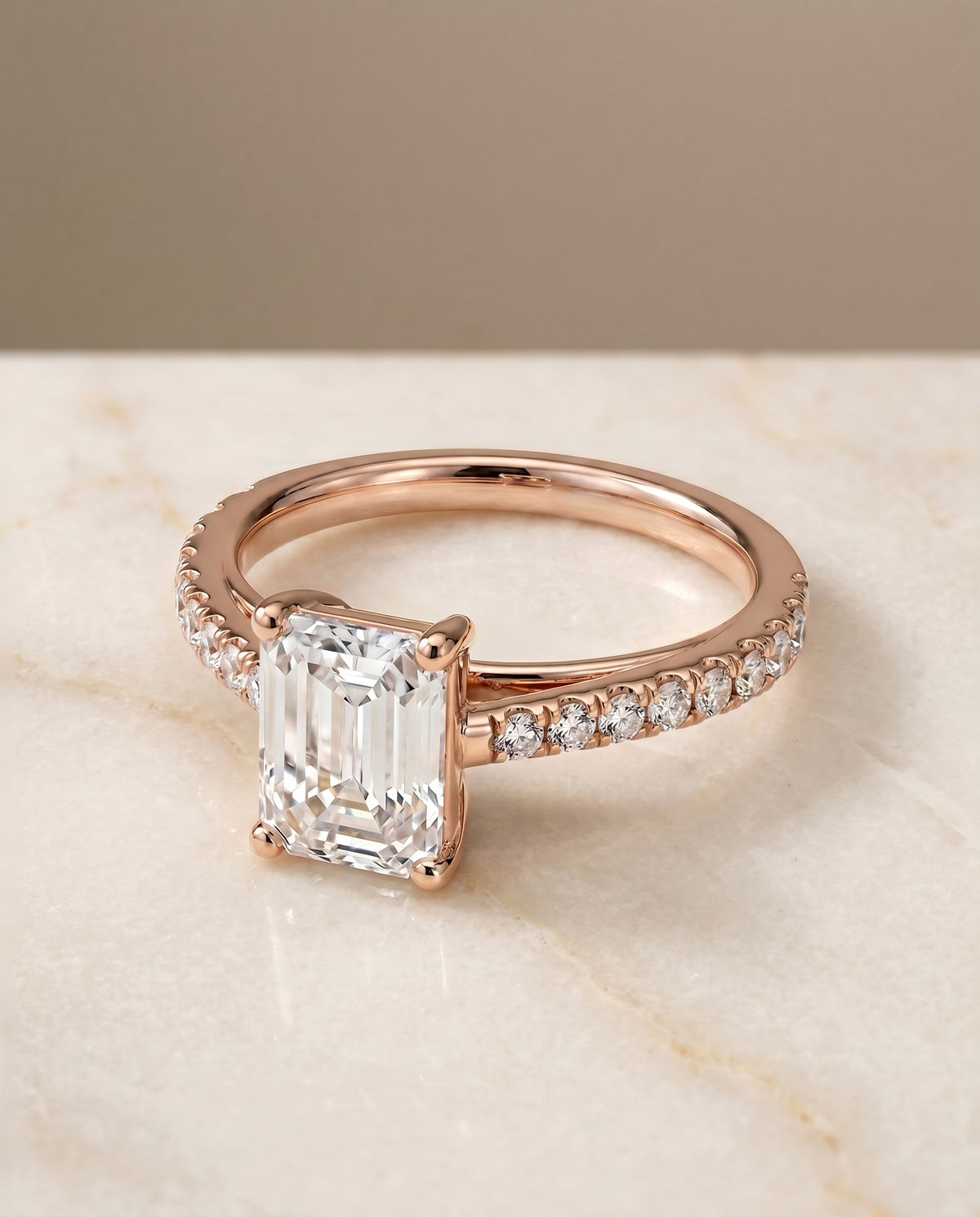 The Donna emerald engagement ring setting in 14K Rose Gold | RockHer