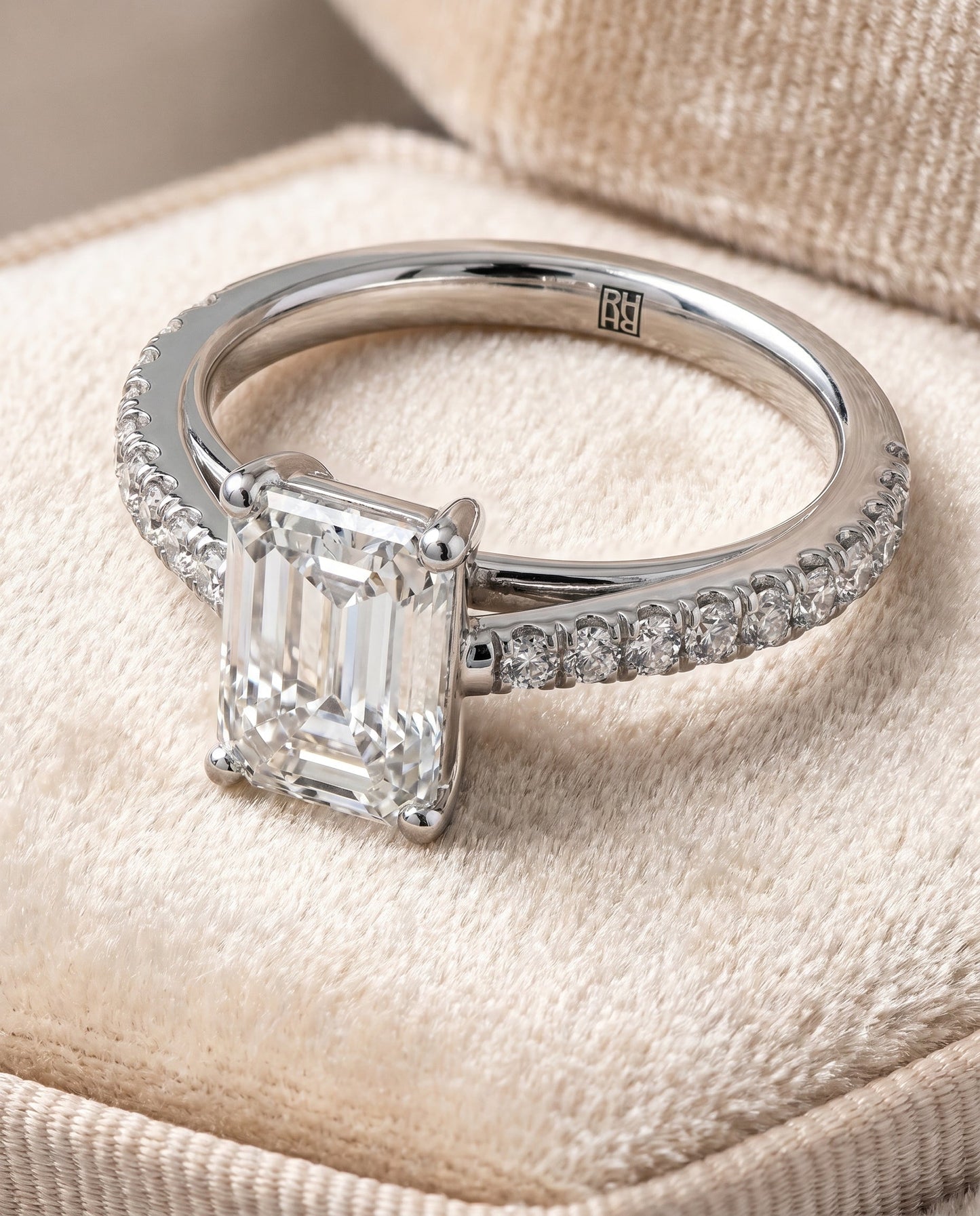 The Donna Select Cathedral Engagement Ring with Lab Diamond in 18K White Gold - view 4