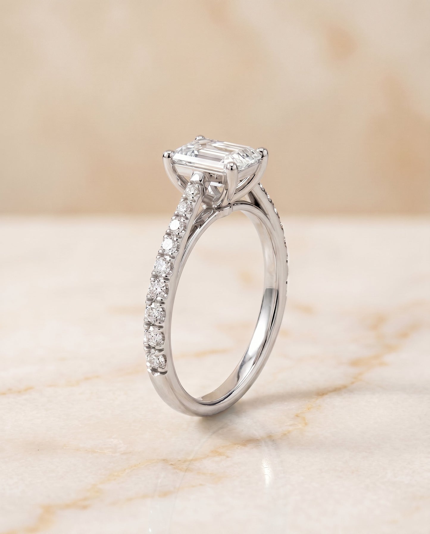 The Donna Select Cathedral Engagement Ring with Lab Diamond in Platinum - view 2