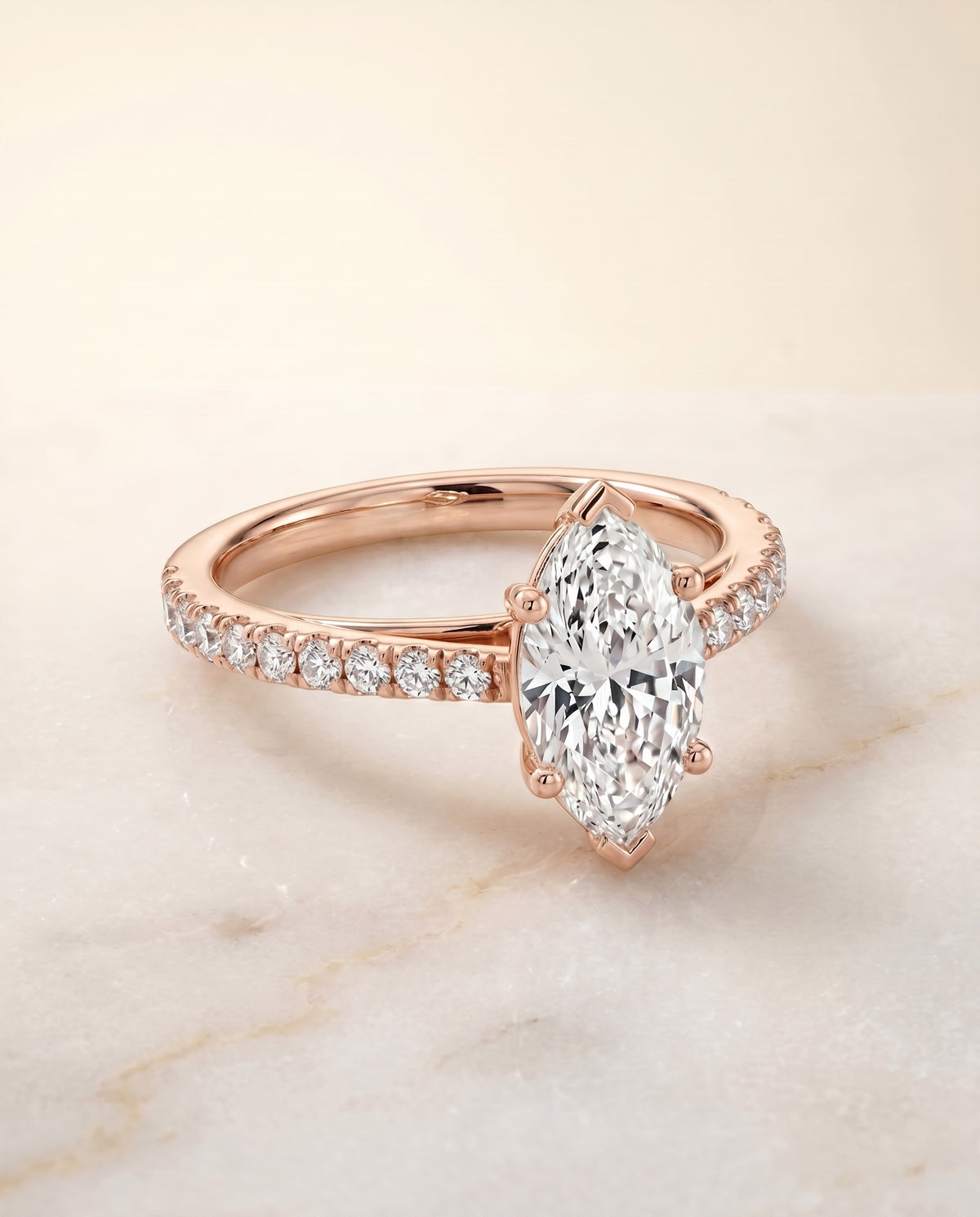 The Donna marquise engagement ring setting in 14K Rose Gold | RockHer