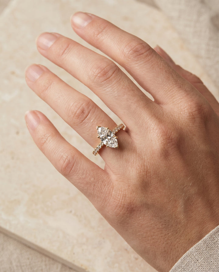 The Donna Select Cathedral Engagement Ring with Lab Diamond in 18K Yellow Gold - view 3