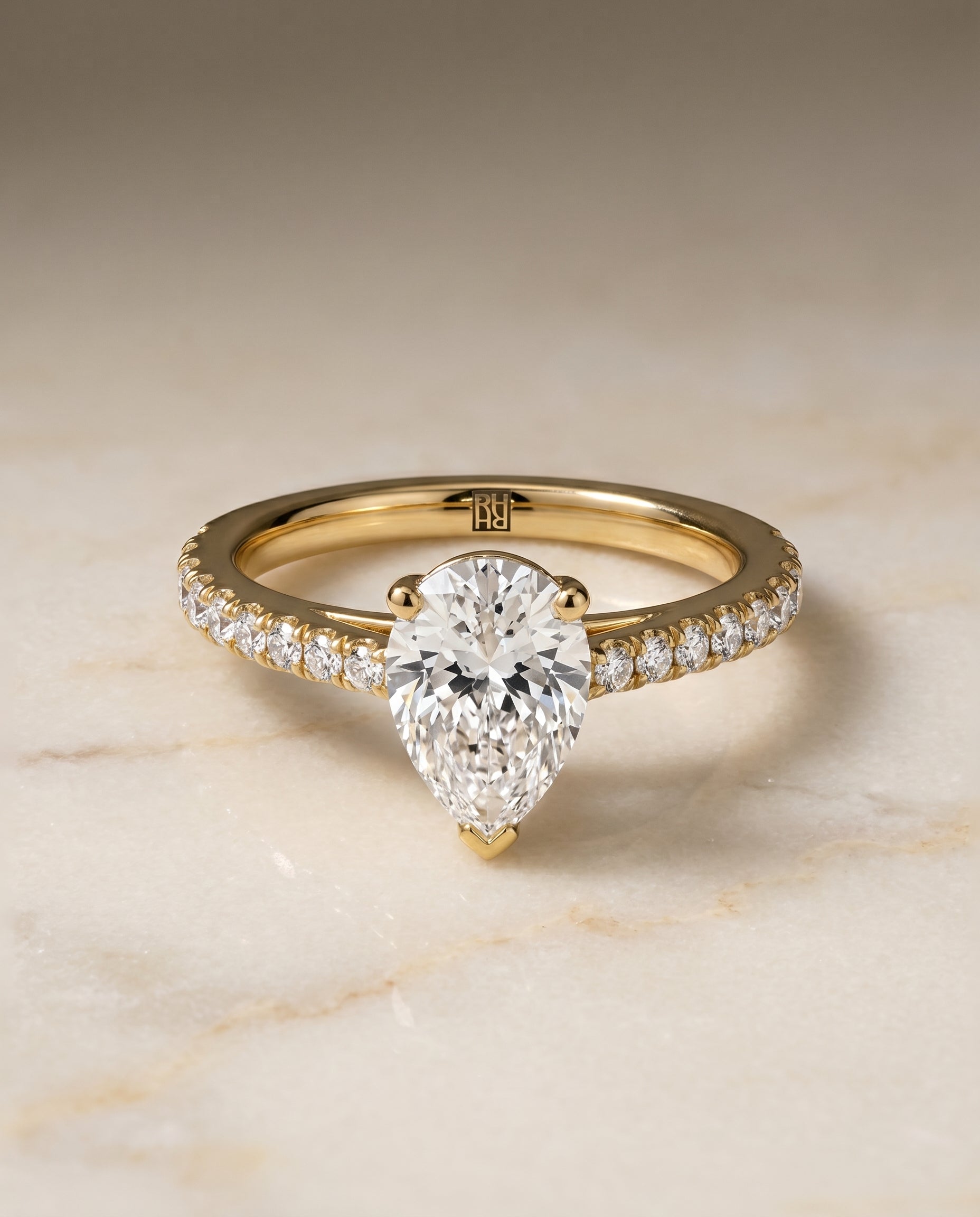 The Donna Select Cathedral Engagement Ring with Lab Diamond in 18K Yellow Gold - view 1