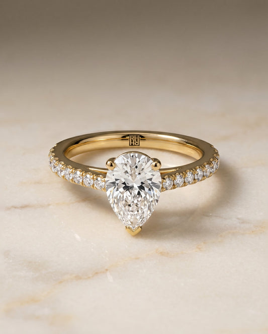 The Donna Select Cathedral Engagement Ring with Lab Diamond in 18K Yellow Gold - view 1