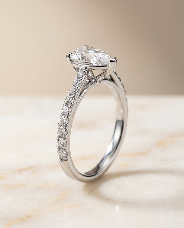 The Donna Select Cathedral Engagement Ring with Lab Diamond in Platinum - view 5