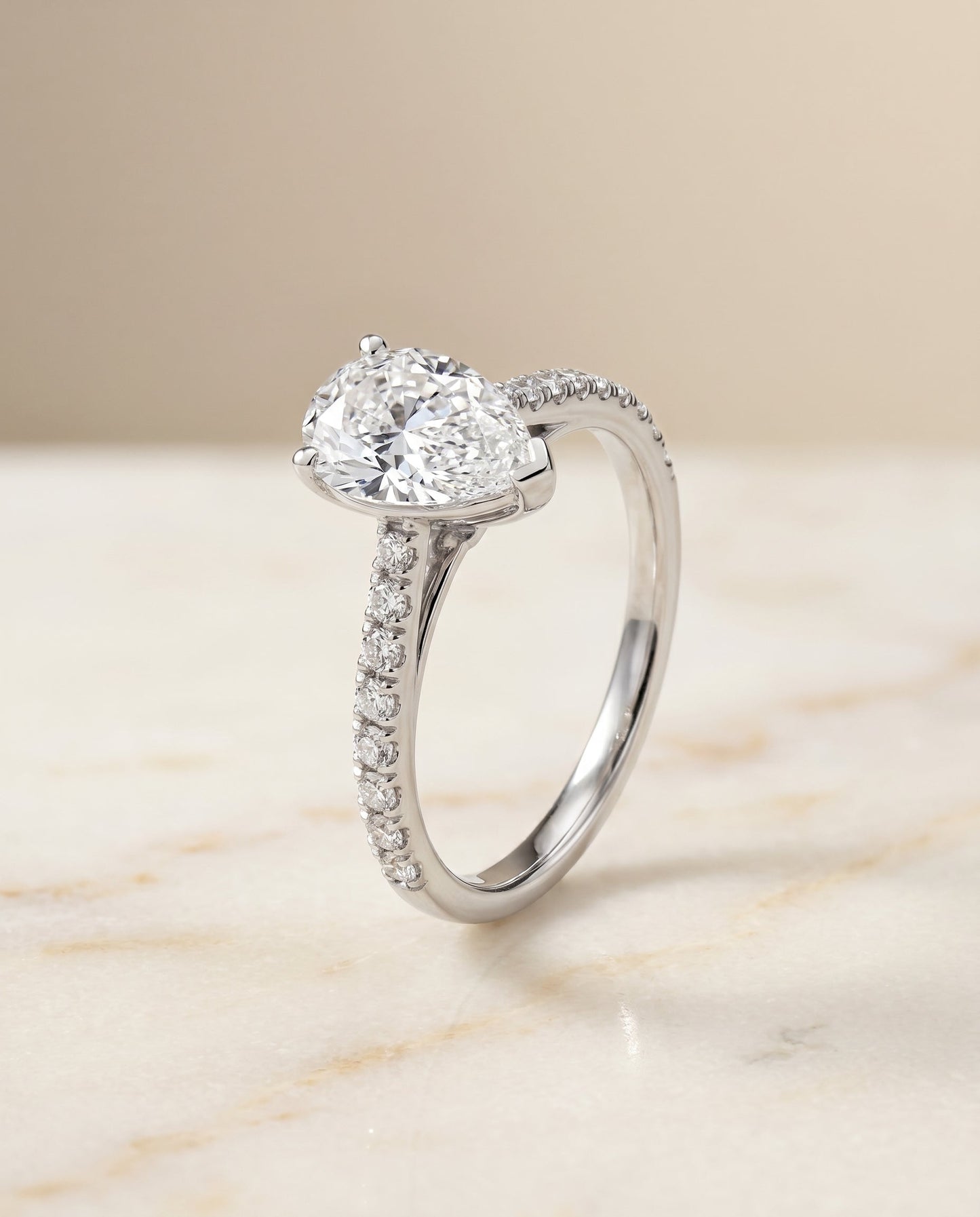 The Donna Select Cathedral Engagement Ring with Lab Diamond in 18K White Gold - view 2
