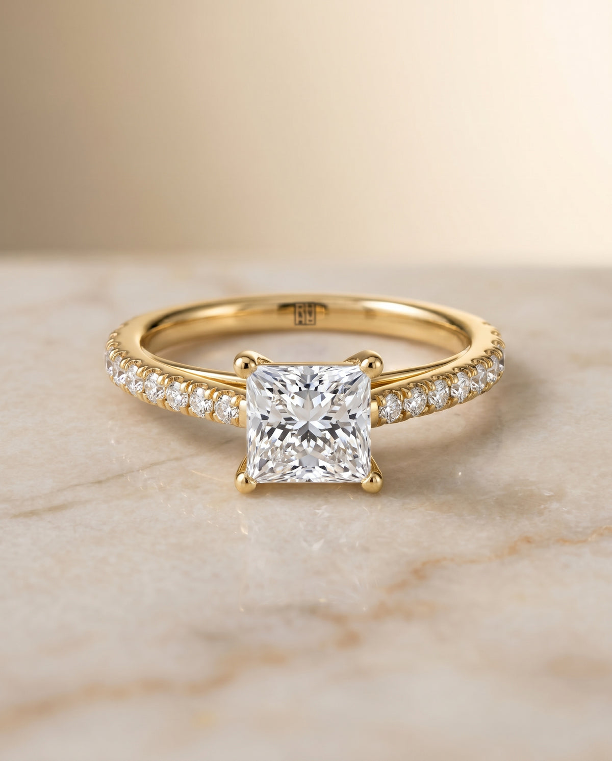 The Donna princess engagement ring setting in 18K Yellow Gold | RockHer