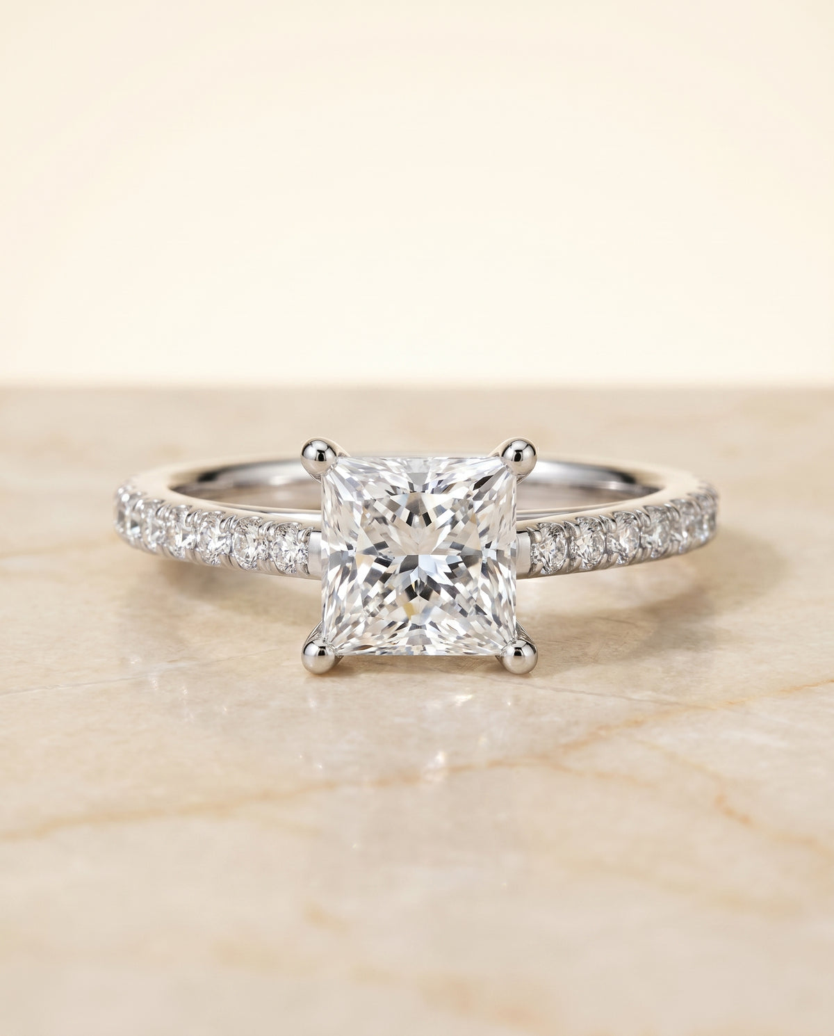 The Donna princess engagement ring setting in Platinum | RockHer