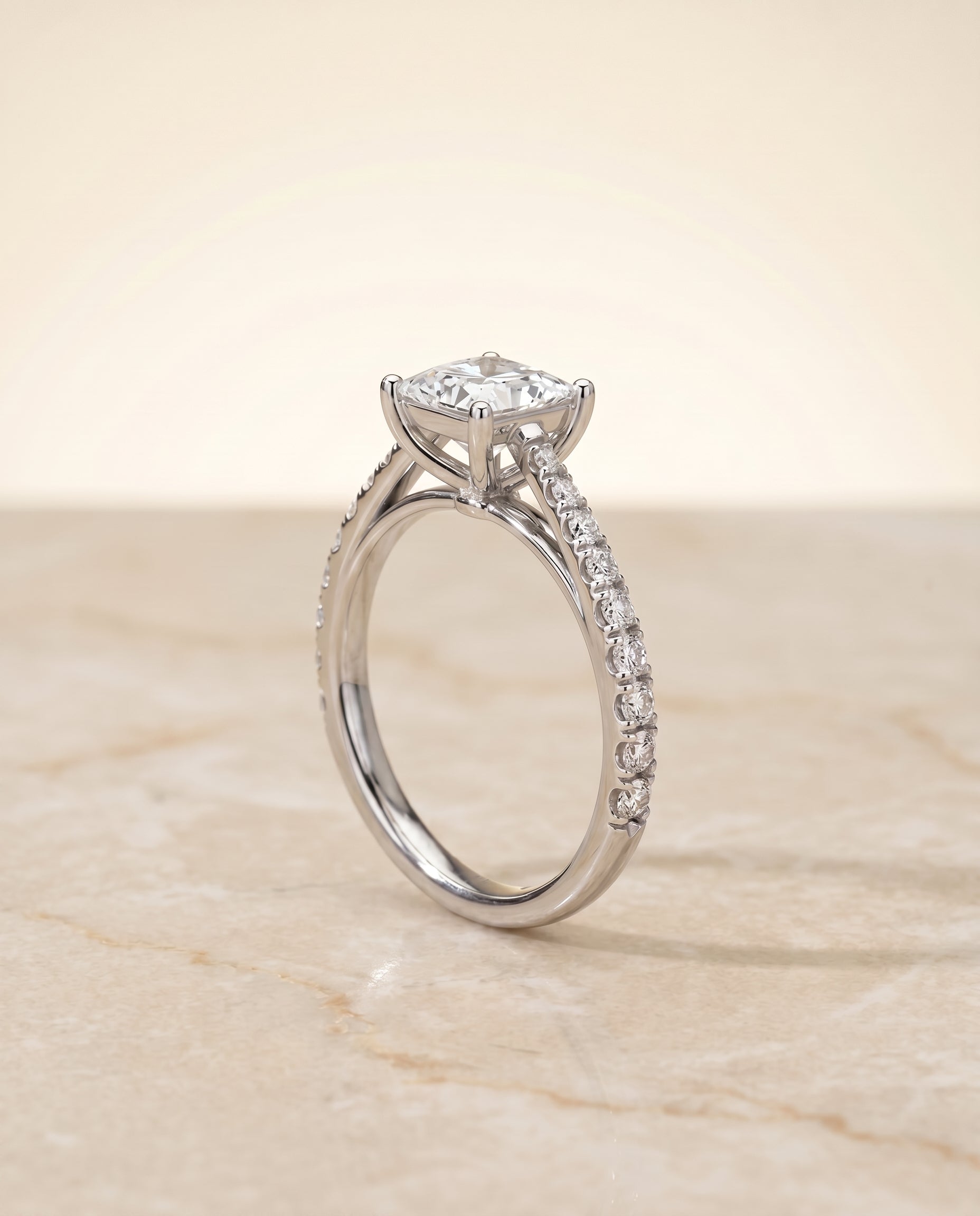 The Donna setting for princess diamonds, made to order in Platinum | RockHer