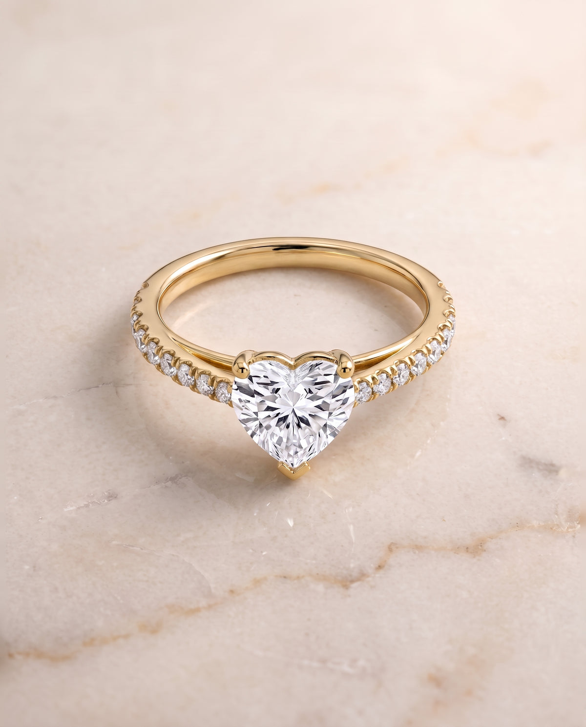 The Donna heart engagement ring setting in 18K Yellow Gold | RockHer