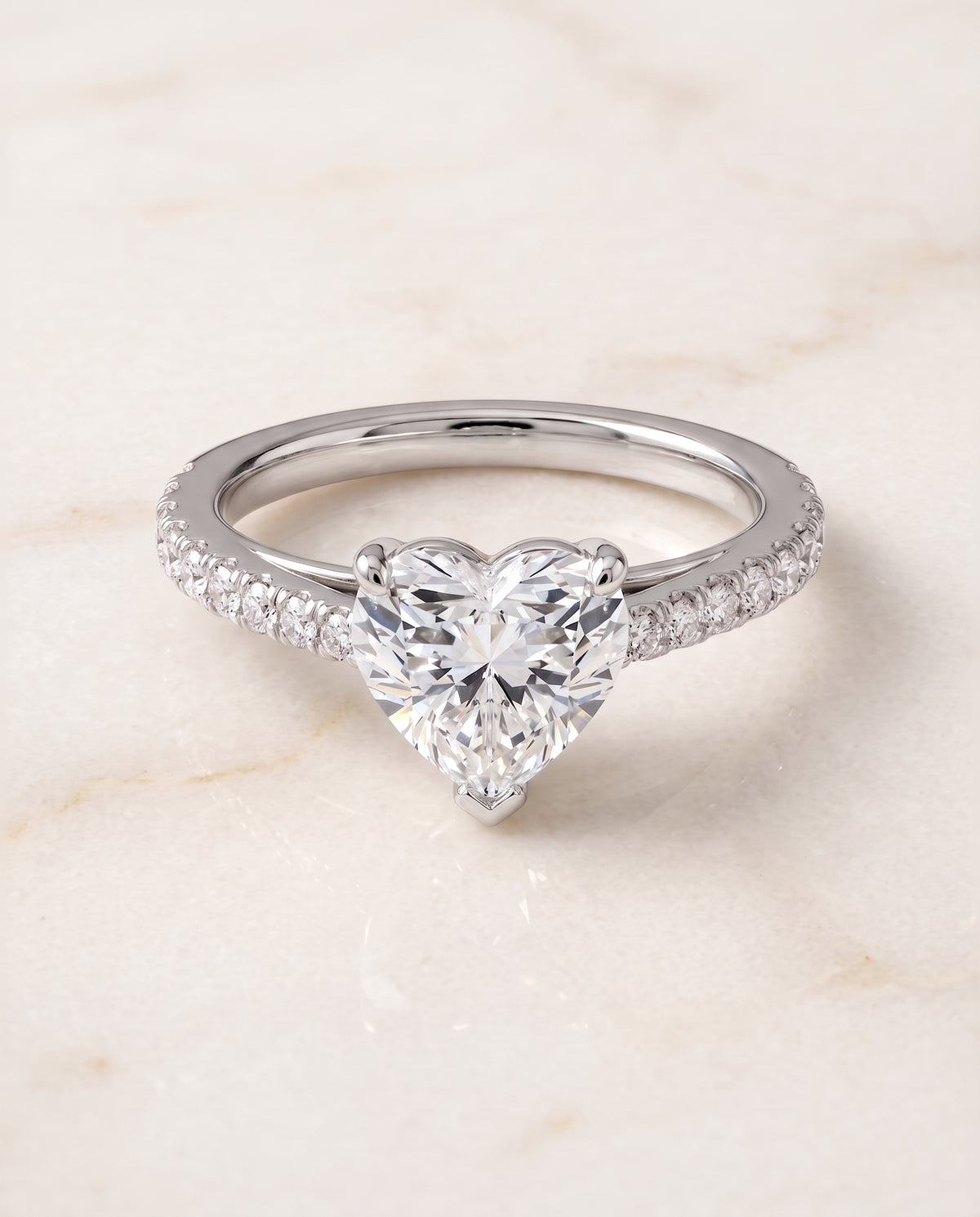 The Donna heart engagement ring setting in Platinum | RockHer
