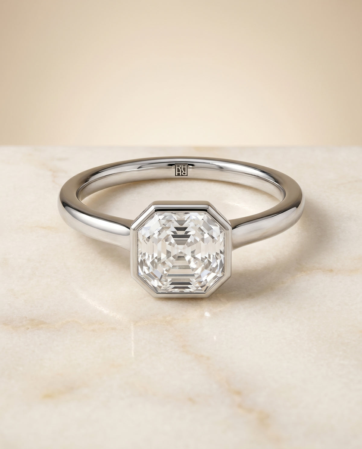 The Duran asscher engagement ring setting in Platinum | RockHer