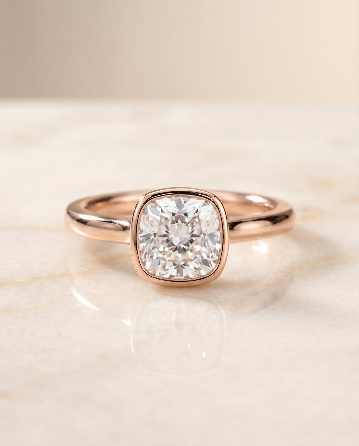 The Duran cushion engagement ring setting in 14K Rose Gold | RockHer