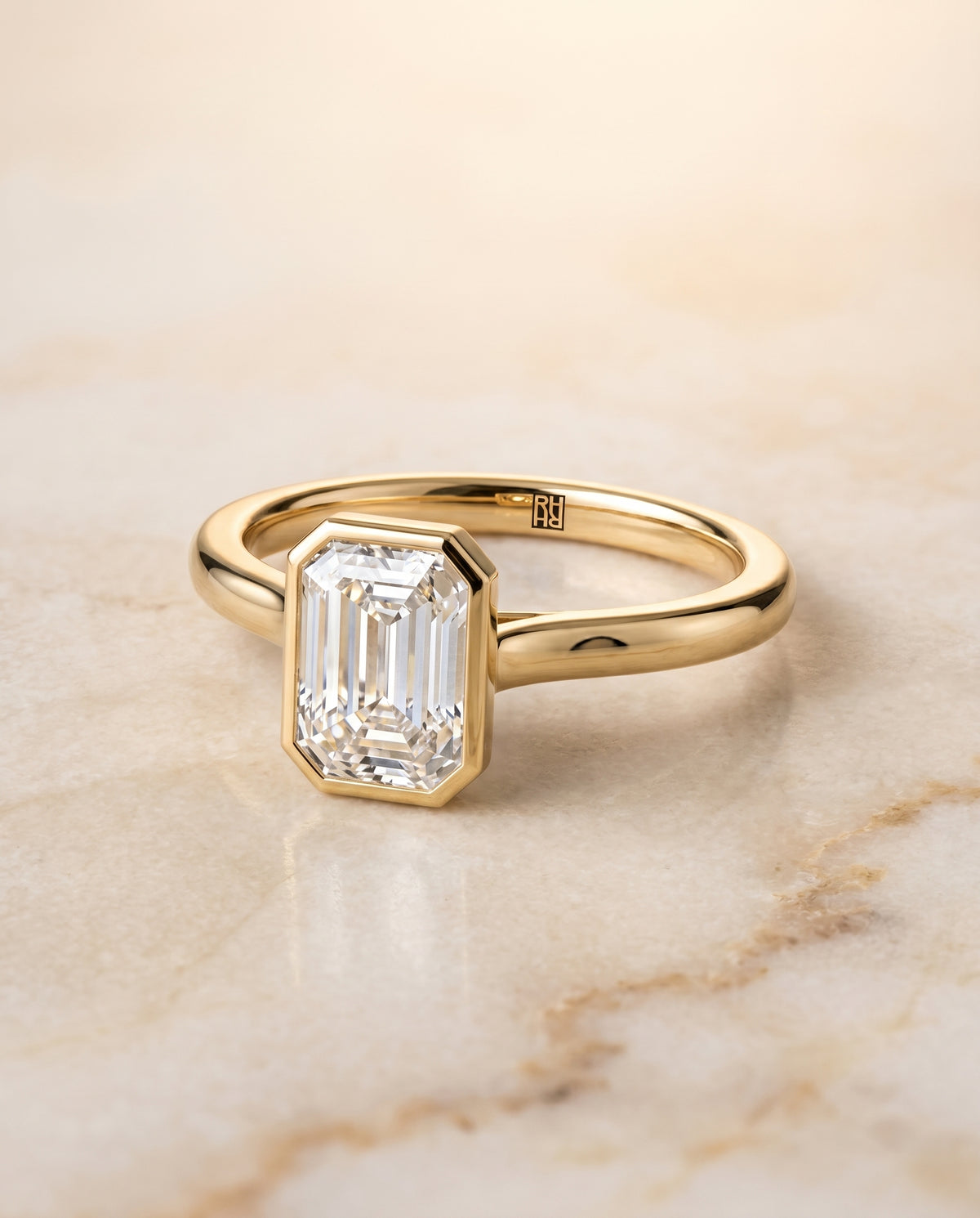 The Duran emerald engagement ring setting in 18K Yellow Gold | RockHer