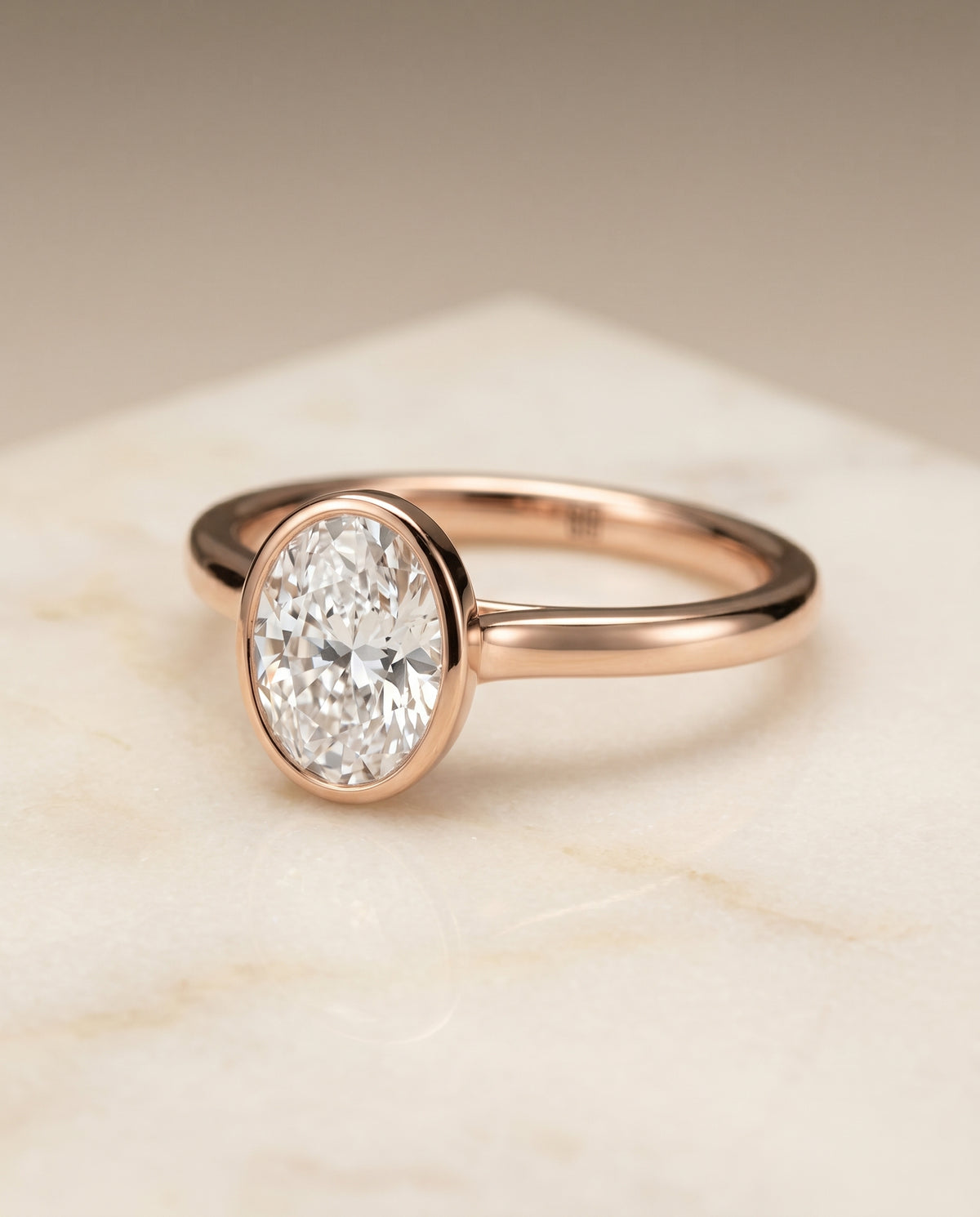 The Duran oval engagement ring setting in 14K Rose Gold | RockHer