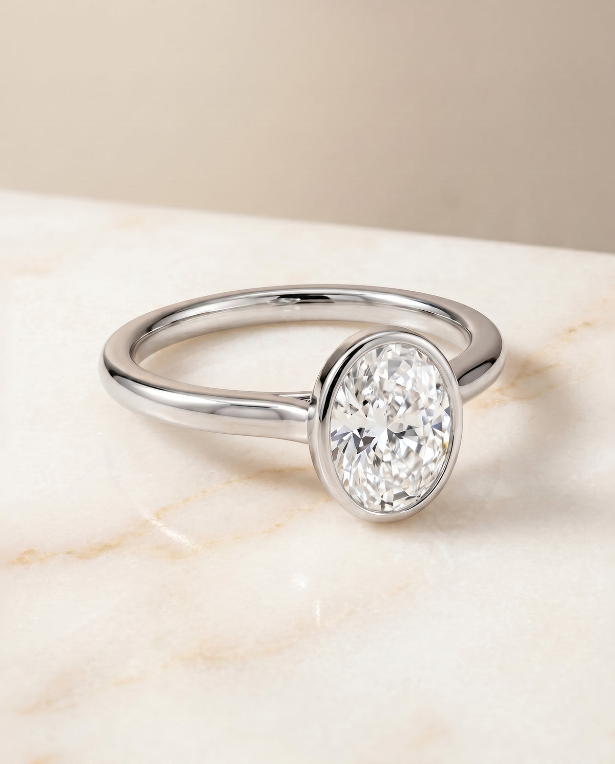 The Duran oval engagement ring setting in Platinum | RockHer