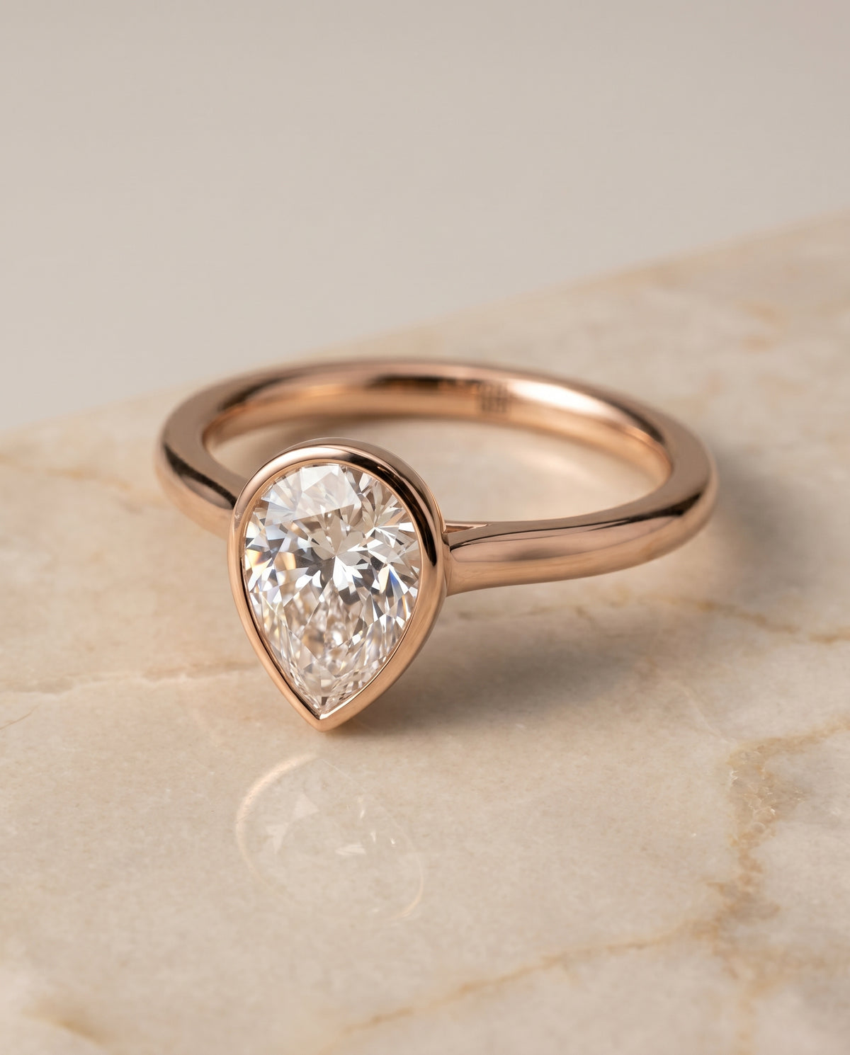 The Duran pear engagement ring setting in 14K Rose Gold | RockHer