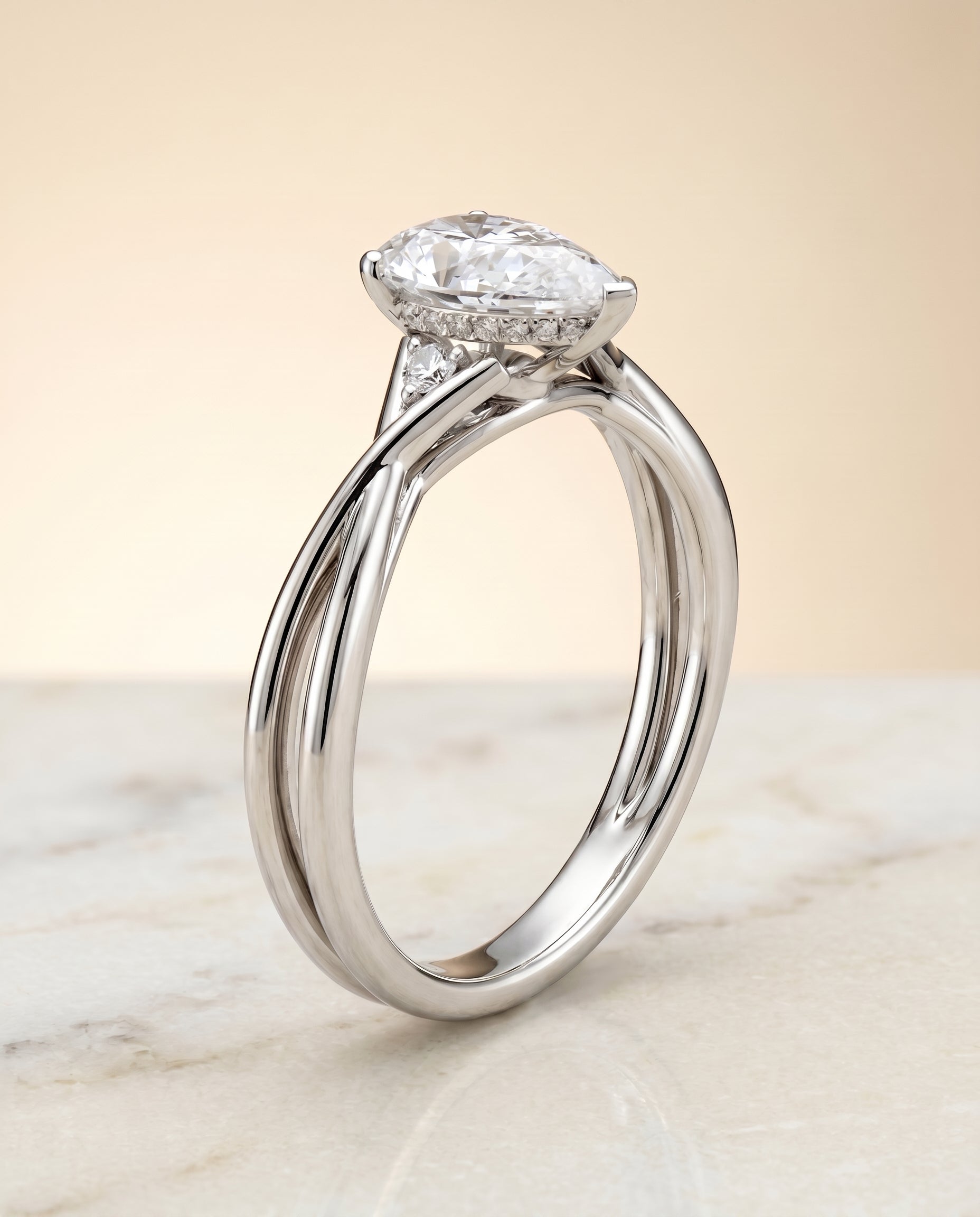 The Dusty setting for princess diamonds, made to order in 18K White Gold | RockHer