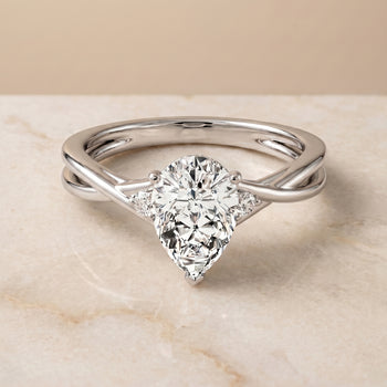 The Dusty Hidden Halo Solitaire Princess Cut Engagement Ring Setting in Platinum