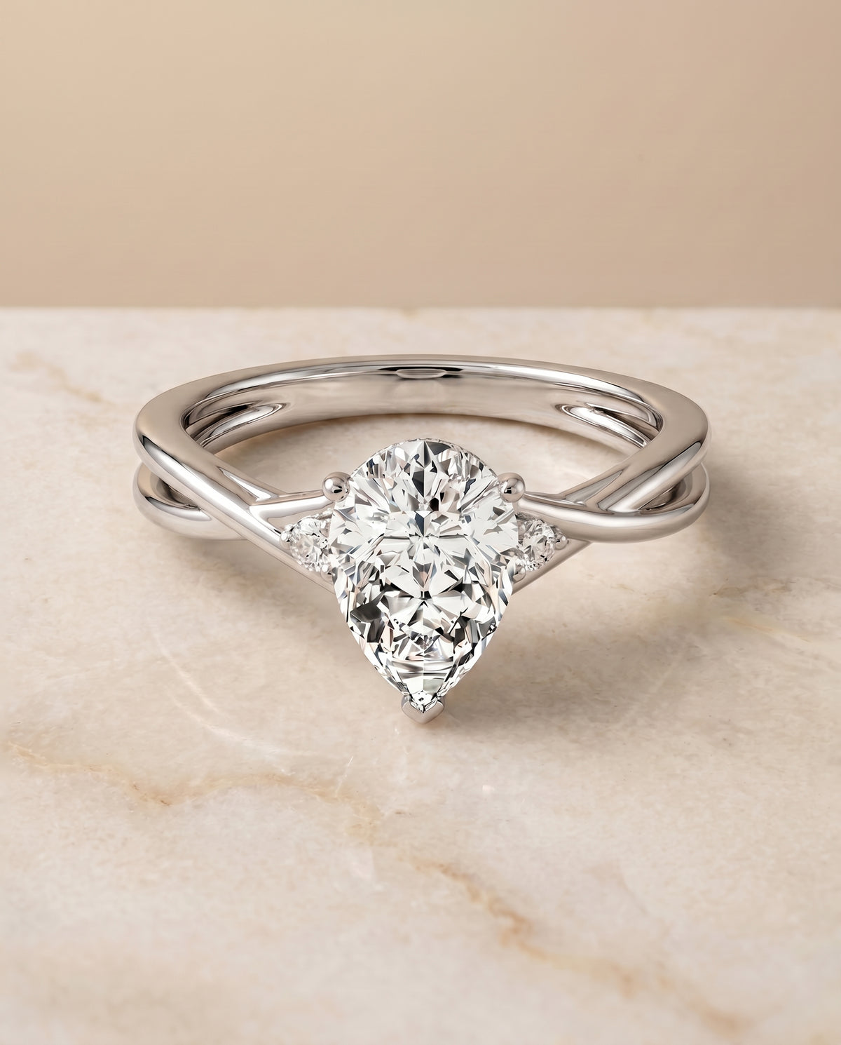 The Dusty princess engagement ring setting in 18K White Gold | RockHer
