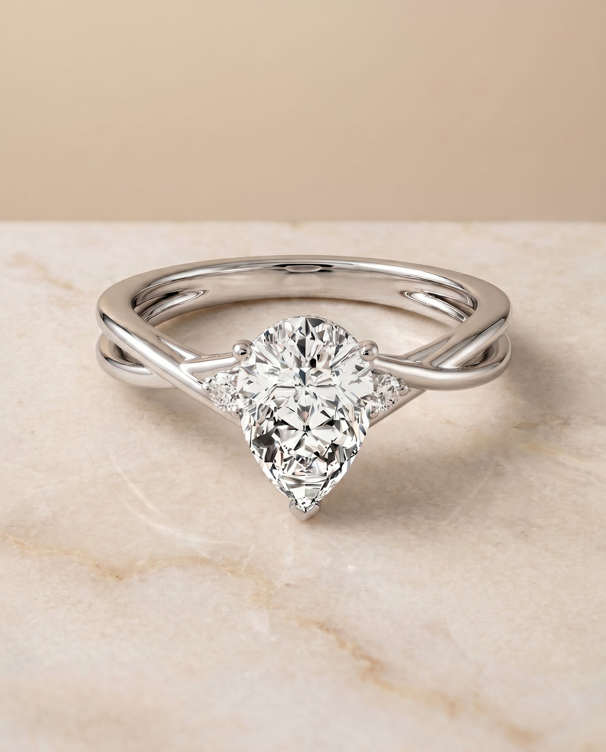 The Dusty princess engagement ring setting in 18K White Gold | RockHer