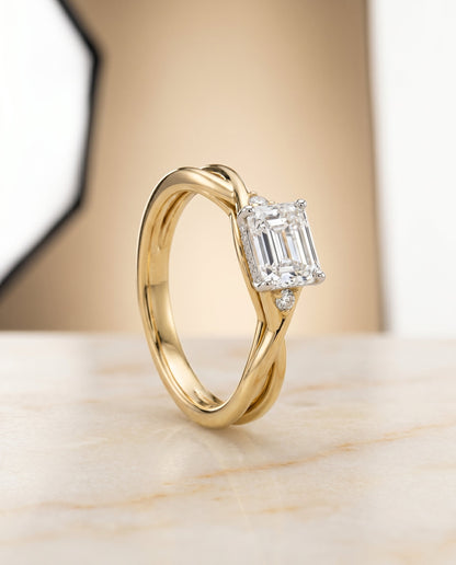 The Dusty Select Solitaire Engagement Ring with Lab Diamond in 18K Yellow Gold - view 2