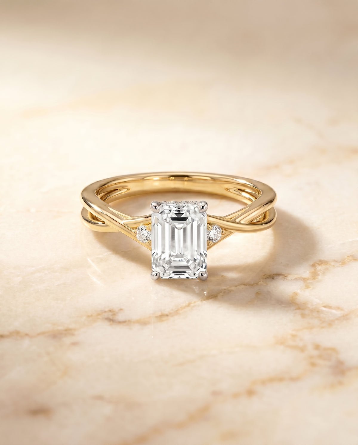 The Dusty emerald engagement ring setting in 18K Yellow Gold | RockHer