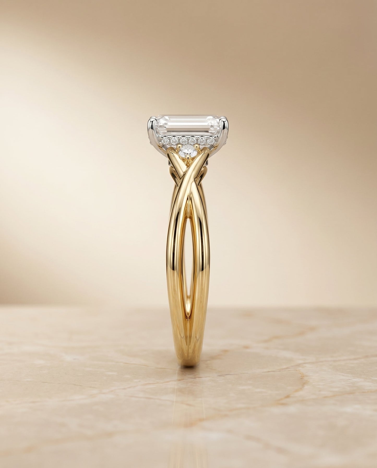 The Dusty Select Solitaire Engagement Ring with Lab Diamond in 18K Yellow Gold - view 5