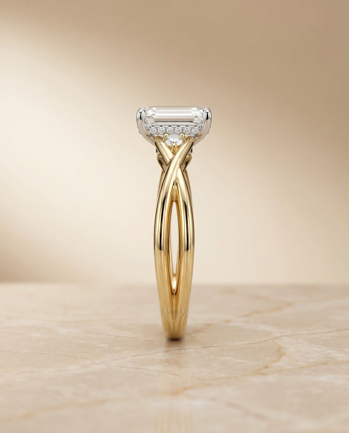 The Dusty Select Solitaire Engagement Ring with Lab Diamond in 18K Yellow Gold - view 5