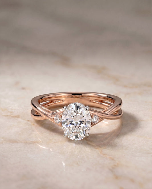 The Dusty Select Solitaire Engagement Ring with Lab Diamond in 14K Rose Gold - view 1