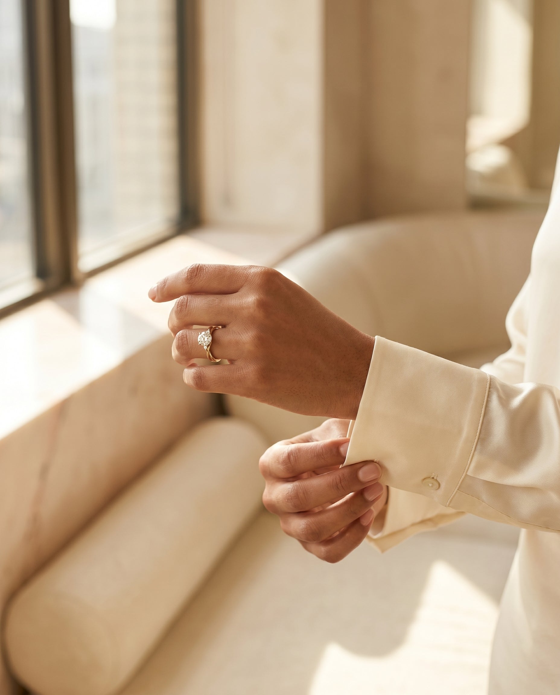 Made to order: The Dusty round engagement ring setting in 18K Yellow Gold | RockHer