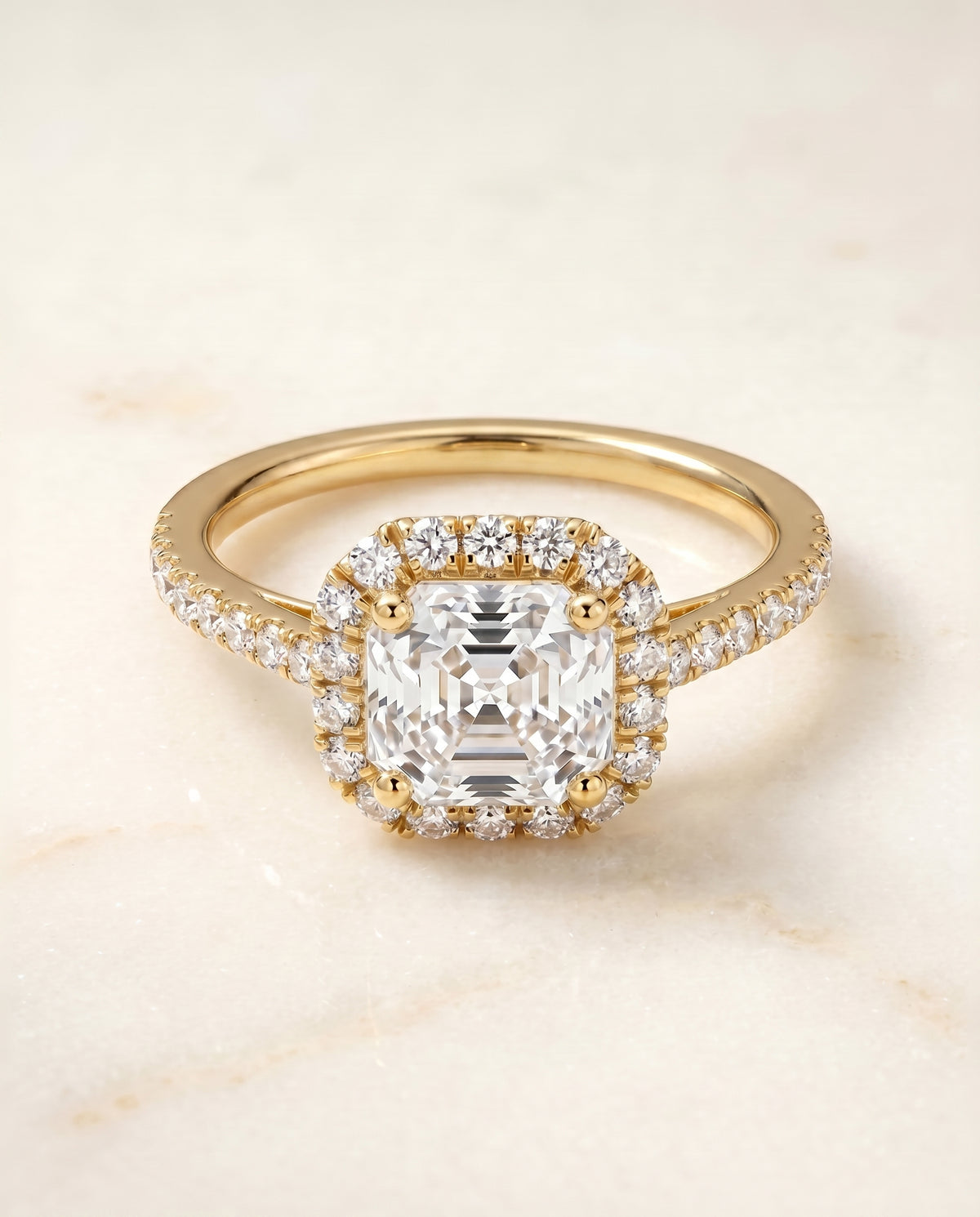 The Dylan asscher engagement ring setting in 18K Yellow Gold | RockHer