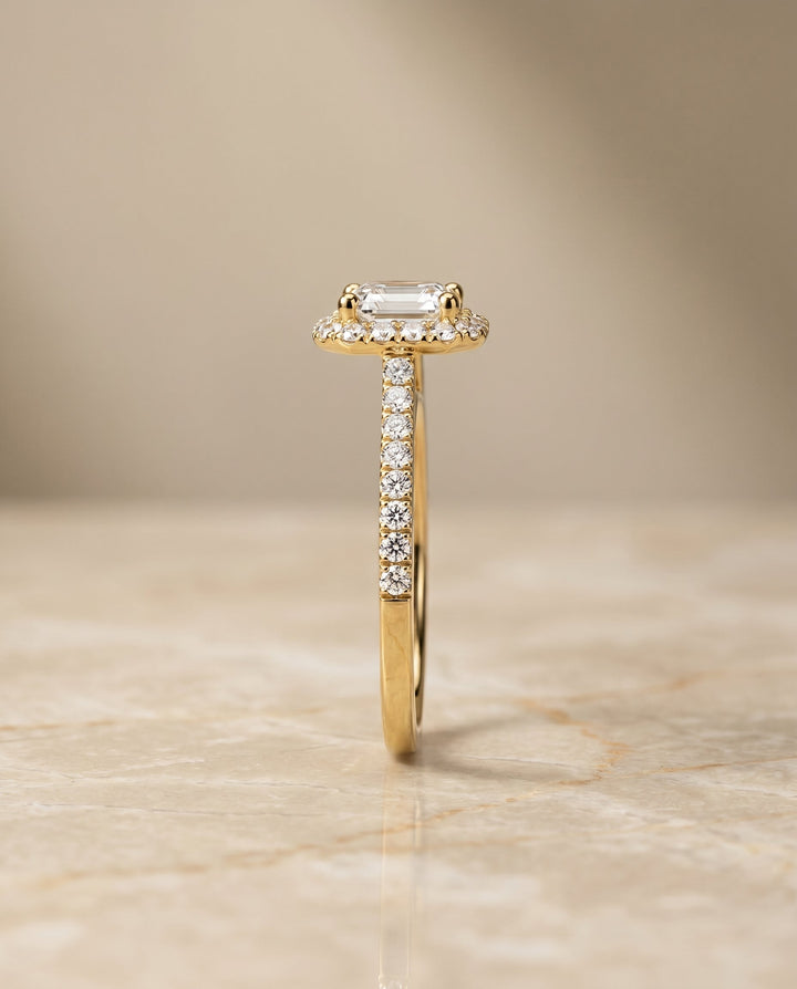 The Dylan Select Halo Engagement Ring with Lab Diamond in 18K Yellow Gold - view 5