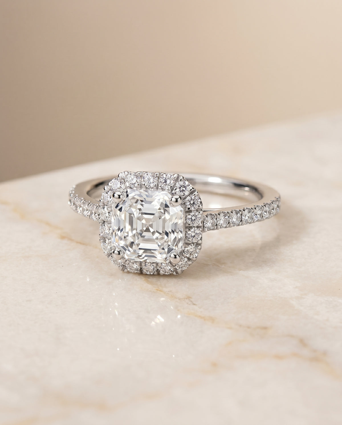 The Dylan asscher engagement ring setting in Platinum | RockHer
