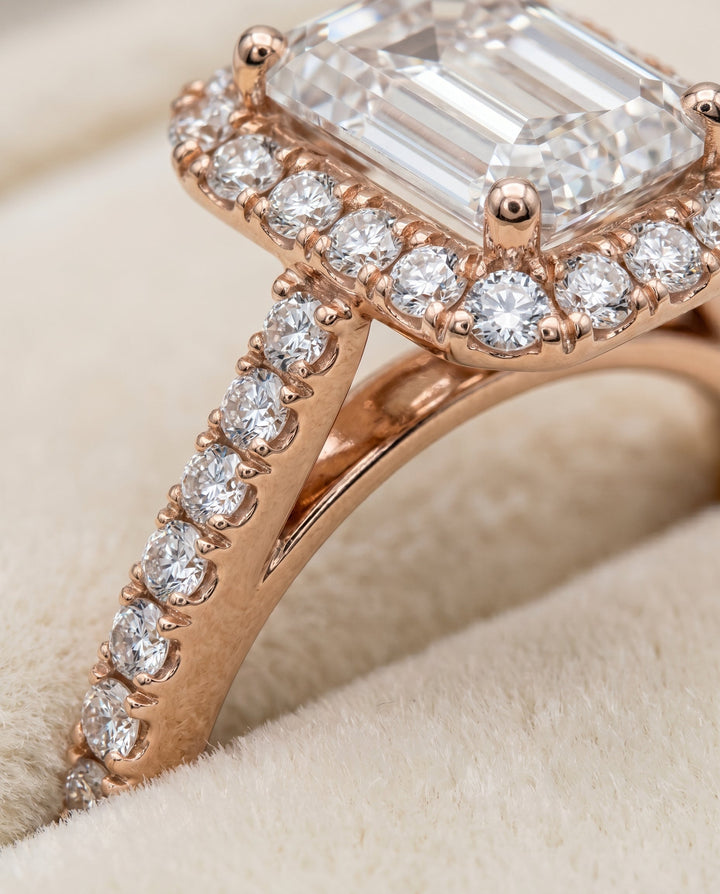 The Dylan Select Halo Engagement Ring with Lab Diamond in 14K Rose Gold - view 4