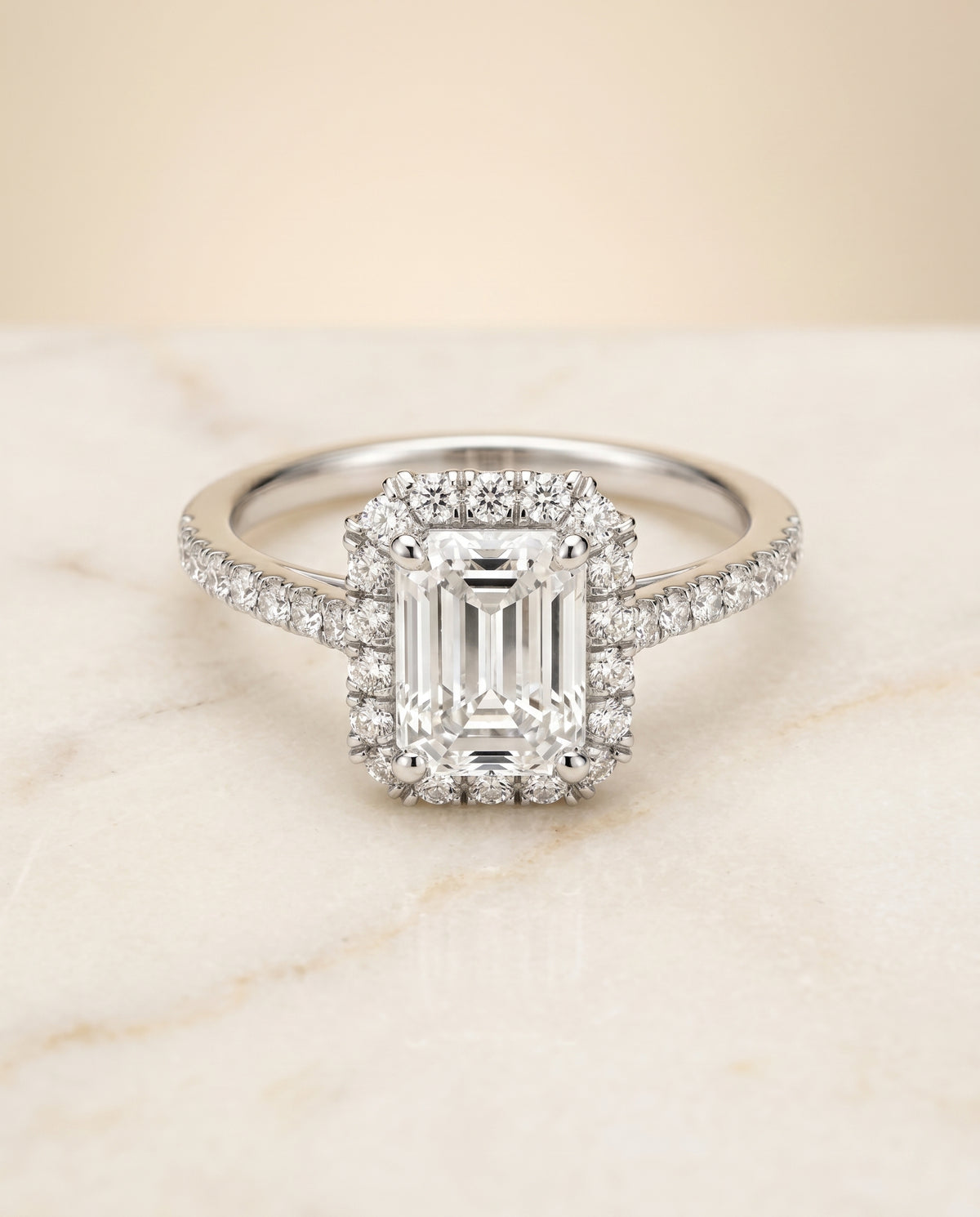 The Dylan emerald engagement ring setting in Platinum | RockHer