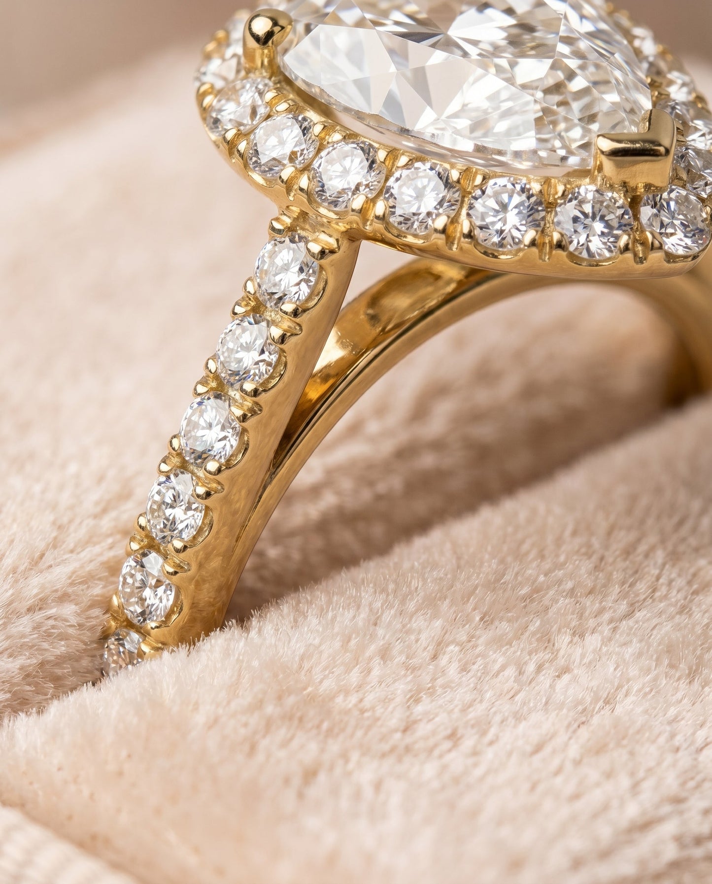 The Dylan Select Halo Engagement Ring with Lab Diamond in 18K Yellow Gold - view 4