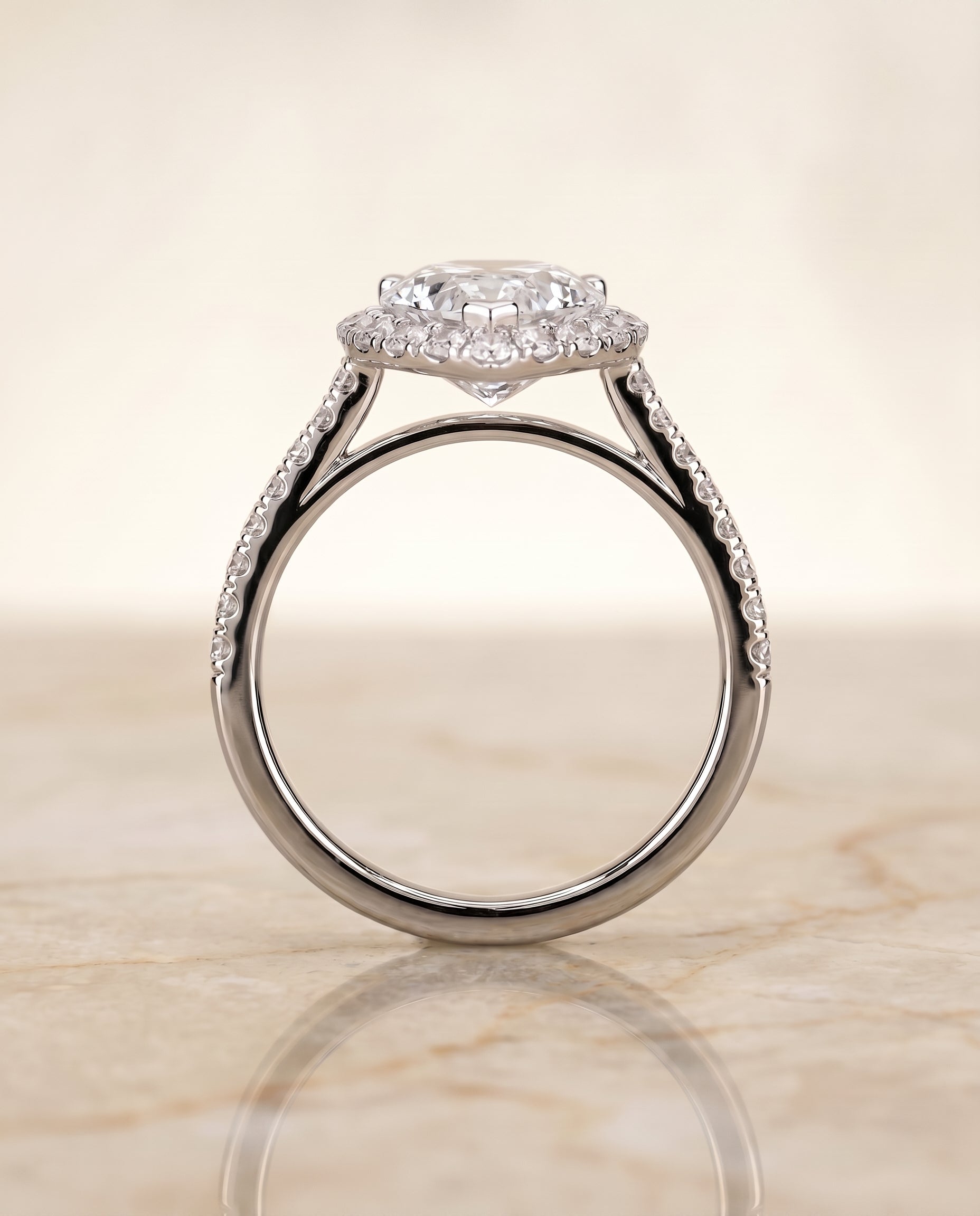 The Dylan setting for pear diamonds, made to order in Platinum | RockHer