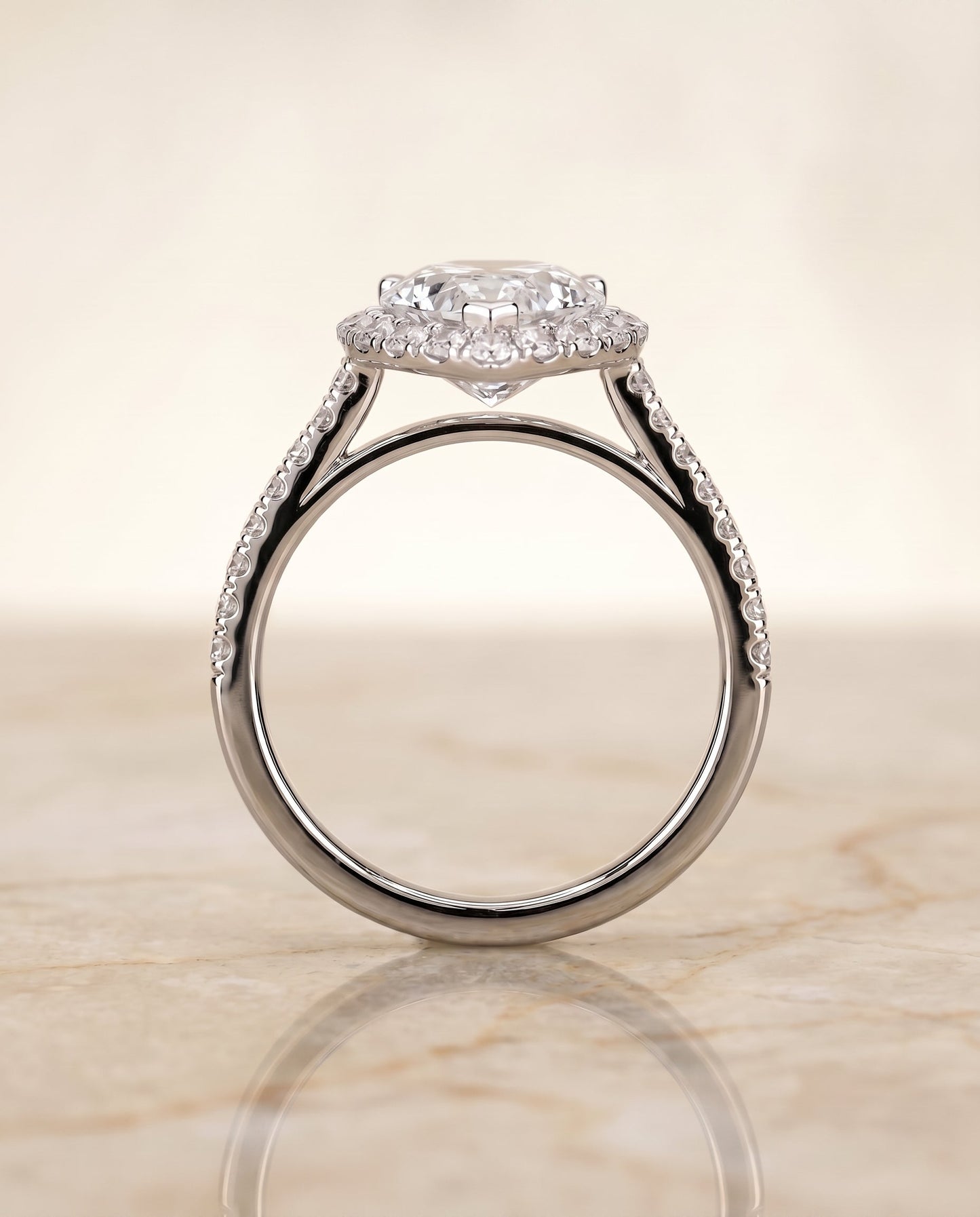 The Dylan Select Halo Engagement Ring with Lab Diamond in Platinum - view 5