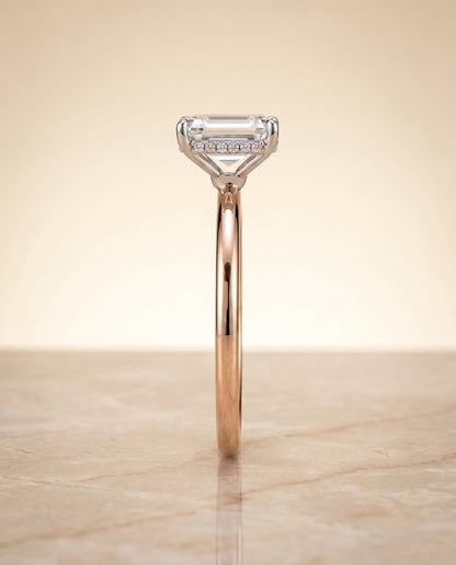 The Eartha Select Hidden Halo Engagement Ring with Lab Diamond in 14K Rose Gold - view 5