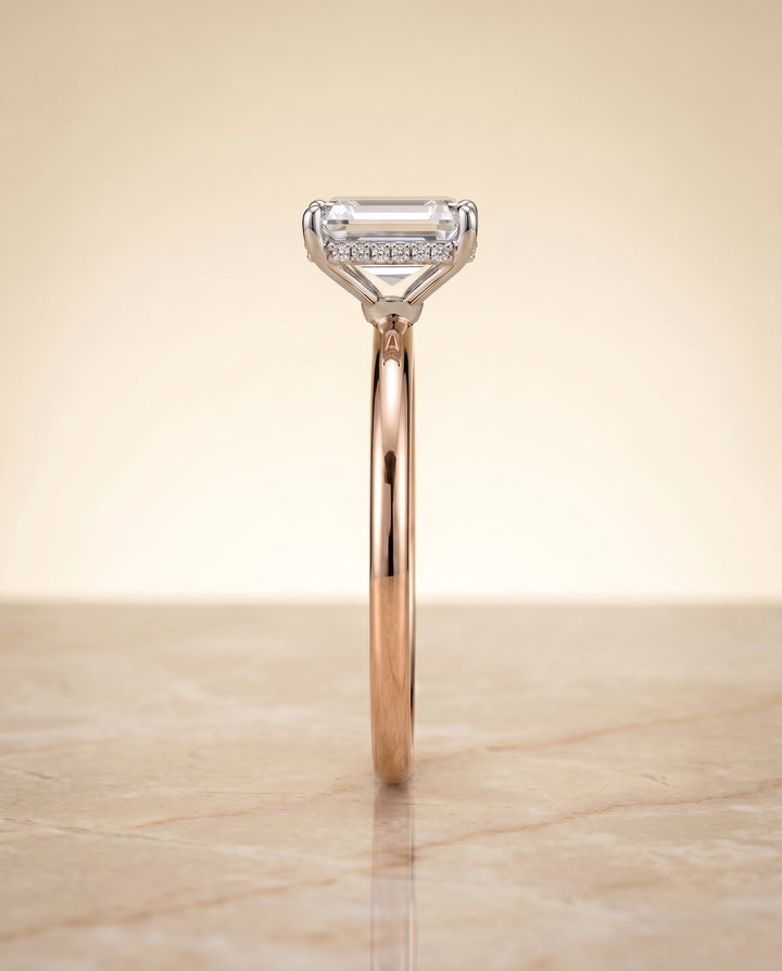The Eartha Select Hidden Halo Engagement Ring with Lab Diamond in 14K Rose Gold - view 5