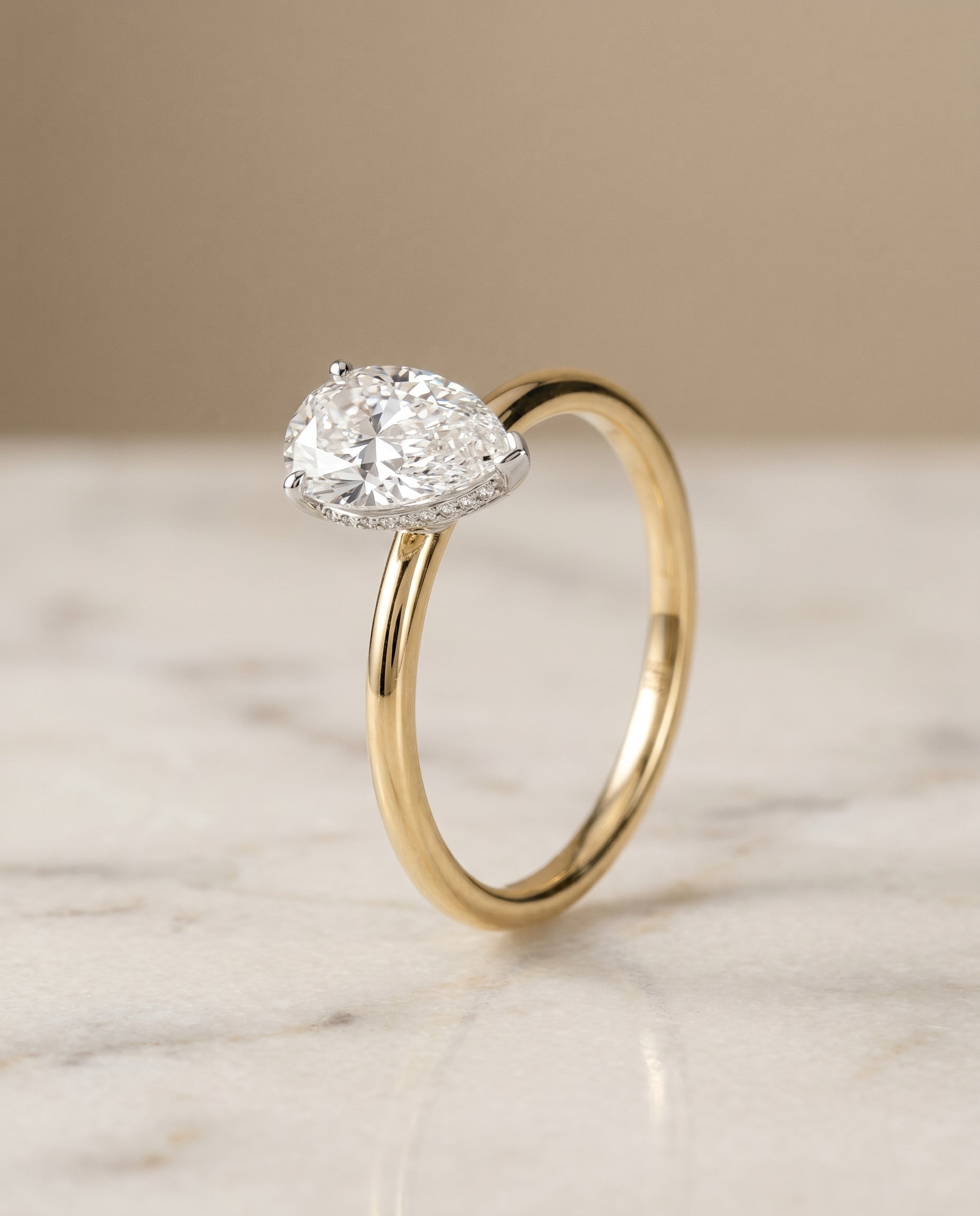 The Eartha setting for princess diamonds, made to order in 18K Yellow Gold | RockHer