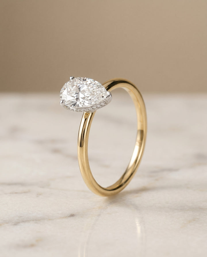 The Eartha Select Hidden Halo Engagement Ring with Lab Diamond in 18K Yellow Gold - view 5