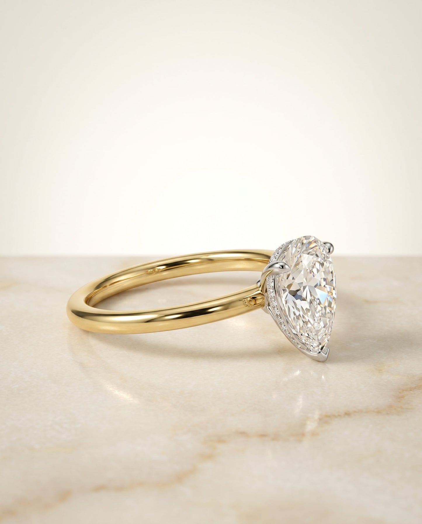 The Eartha Select Hidden Halo Engagement Ring with Lab Diamond in 18K Yellow Gold - view 2