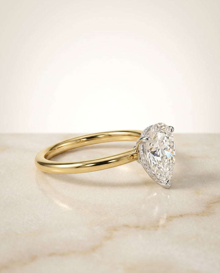 The Eartha Select Hidden Halo Engagement Ring with Lab Diamond in 18K Yellow Gold - view 2